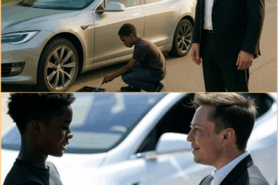 Niño negro ayuda a Elon Musk a arreglar una llanta pinchada y se despierta con un REGALO SORPRESA en su puerta.