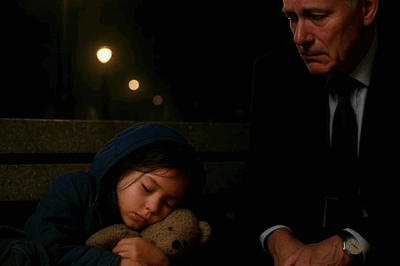 Every night, a little girl curled up on the same park bench with her teddy bear. No pillow or blanket, just the cold night air. When a wealthy businessman finally stopped to ask her why, her answer brought tears to his eyes.