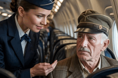 A un veterano de edad avanzada le pidieron discretamente que cediera su asiento en un vuelo, solo para hacerle espacio a su familia… ¡No discutió, simplemente se puso de pie! Pero 9 minutos después del retraso del despegue, el piloto salió de la cabina… ¡y lo saludó delante de todos!