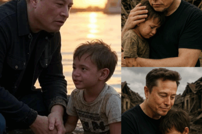 Elon Musk breaks down in tears amid the rubble in Texas, kneels to embrace a 6-year-old orphan boy and says 5 words that leave everyone in tears.