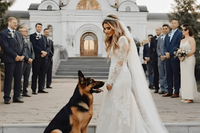 Durante la boda, el perro bloqueó bruscamente el camino de la novia y comenzó a ladrar sin parar: los invitados estaban en shock al comprender por qué lo hacía