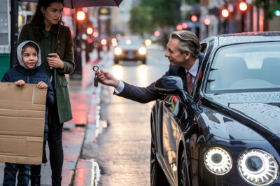 A millionaire, on his way to the airport, saw a homeless woman with a child in the rain and handed her the keys to his house! But when he returned, what he discovered shocked him… Oh my God!