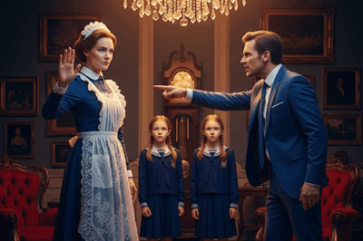 “Don’t touch my daughters!” shouted the millionaire, but the new cleaning lady turned around and said…