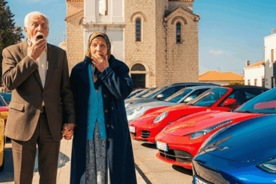 Una pareja de ancianos pobres en la América rural se alinea en el monumento conmemorativo de su hijo, con autos de alta gama alineándose en la calle, revelando un secreto impactante.