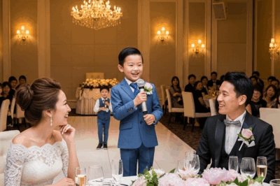 En la boda de mi hermano, su esposa me humilló públicamente delante de todos. Pero antes de que pudiera responder… Mi hijo de 9 años tomó el micrófono en silencio, y lo que dijo lo cambió todo.