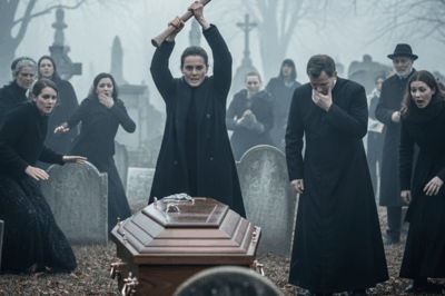During her son’s funeral, the mother grabbed an axe and struck the coffin lid several times: when the lid broke, people saw something horrifying