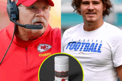 BREAKING NEWS: Kansas City Chiefs Head Coach Andy Reid has asked the NFL organization to conduct a d0ping test on Justin Herbert, suspecting that Coach Jim Harbaugh is using all necessary measures to ensure victory.