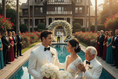 My husband pushed me into the pool on our wedding day, and what my father did stunned everyone