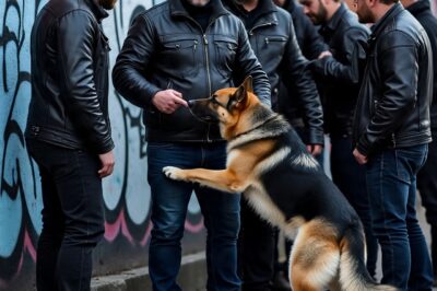 Biker gang harasses young man… their dogs humiliate them