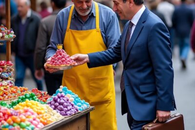 El vendedor de dulces fue ignorado por todos… hasta que un hombre vio a su reina