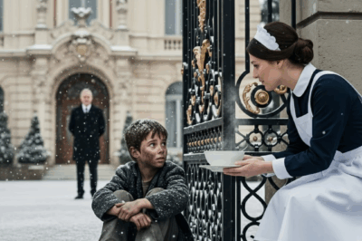 The maid dared to risk everything to bring the starving boy into the kitchen, but the billionaire’s reaction left her frozen in shock