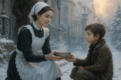 Un niño hambriento fue salvado por la criada frente a las puertas de la mansión y la reacción del jefe multimillonario dejó a todos sin palabras.