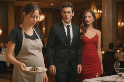 Entró al restaurante listo para celebrar su compromiso sin imaginar que esa noche cambiaría todo… pero al ver a su exesposa, visiblemente embarazada y trabajando como mesera frente a su mesa, quedó paralizado, porque lo que descubrió en los minutos siguientes reveló una verdad inesperada que nadie en ese lugar estaba preparado para escuchar
