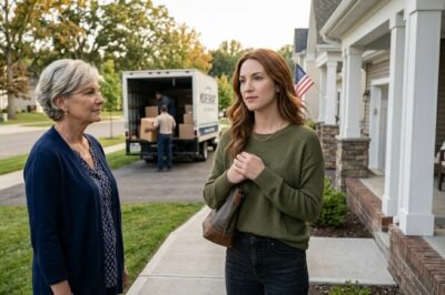 Cuando llegué a casa y vi una camioneta de mudanzas en mi entrada, mi madre me miró y me dijo: “Tiene hijos, Lily. Estás sola. No necesitas todo este espacio”. Pero lo que ninguno de ellos sabía era que mi hermano ya había usado mi llave de repuesto, había recorrido todas las habitaciones y me había dejado con lo único que podía convertir su plan familiar en un ajuste de cuentas público.