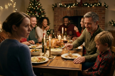 Entre las risas falsas de mis parientes en la cena navideña, mi hija estaba paralizada, con los ojos llenos de lágrimas mirándome con desesperación. Cuando quise tocarle el hombro, se estremeció y me mostró de reojo el papelito que escondía bajo el mantel. Solo una palabra, Ayuda, escrita con trazos temblorosos me heló la sangre. Levanté la mirada hacia esos rostros conocidos que le servían comida con tanta insistencia, y entendí que el monstruo estaba sentado entre nosotros, disfrazado de familia.