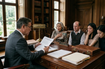 Tres horas después del funeral, mi familia política cambió las cerraduras con total frialdad, aventaron mis cosas al porche y se burlaron de mí llamándome «alguien de paso». Creían que me dejarían con las manos vacías, hasta que el abogado rompió el lacre del testamento con sello rojo: «Cualquiera que toque la casa de mi esposa, perderá todo su patrimonio». En ese instante, todo el clan familiar se quedó helado, horrorizado al darse cuenta de que el hombre al que yo acababa de dar el último adiós, les había tendido una trampa perfecta.