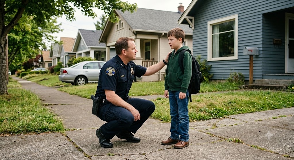 Un niño de 7 años le pidió a una policía que lo acompañara hasta su casa antes de decirle algo que llevaba días guardando. Al llegar a la puerta, él hizo una petición que nadie esperaba y que cambió por completo el sentido de aquel encuentro. Desde ese momento, la oficial comprendió que estaba frente a una historia muy distinta de la que había imaginado.